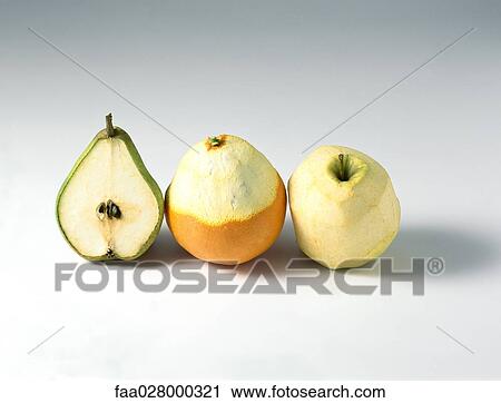 Pear, orange, and apple in a row, all partially peeled View Large Photo Image Stock Image - Pear, orange, and apple in a row, all partially peeled. Fotosearch