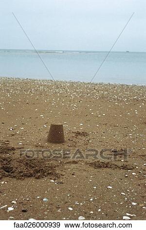 Sand castle on beach View Large Photo Image Stock Photo - Sand castle on beach. Fotosearch