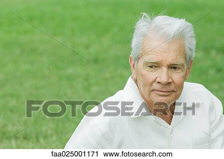 Senior man, head and shoulders, grass in background, portrait View Large Photo Image Stock Image - Senior man, head and shoulders, grass in background, portrait. Fotosearch
