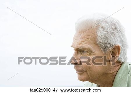 Senior man looking away, profile View Large Photo Image Stock Photo - Senior man looking away, profile. Fotosearch