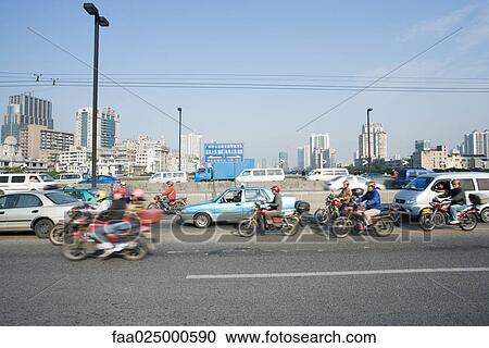 Traffic on city thoroughfare, China View Large Photo Image Stock Image - Traffic on city thoroughfare, China. Fotosearch
