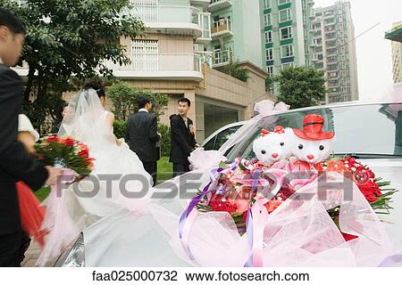 Wedding decorations on car View Large Photo Image Stock Image - Wedding decorations on car. Fotosearch