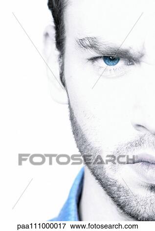Man knitting brow, partial view, close-up, portrait View Large Photo Image Stock Photo - Man knitting brow, partial view, close-up, portrait. Fotosearch