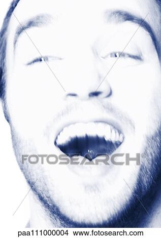 Picture - Man smiling, close-up, portrait. Fotosearch