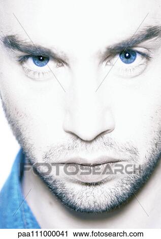 Stock Image - Man's face, close-up, portrait. Fotosearch