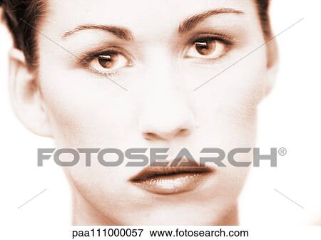 Woman's face, close-up, portrait View Large Photo Image Stock Photo - Woman's face, close-up, portrait. Fotosearch