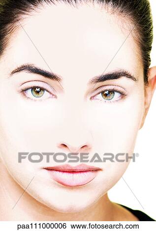 Woman's face, close-up, portrait View Large Photo Image Stock Photograph - Woman's face, close-up, portrait. Fotosearch