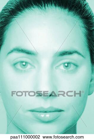 Woman's face, looking into camera, close-up, portrait View Large Photo Image Stock Image - Woman's face, looking into camera, close-up, portrait. Fotosearch