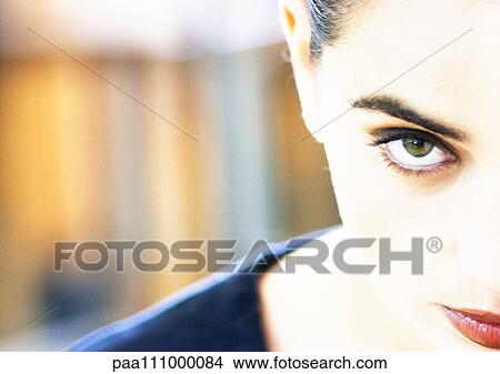 Picture - Woman's face, partial view, close-up. Fotosearch
