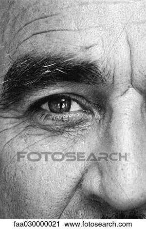 Mature man, looking at camera, close-up of eye, black and white View Large Photo Image Stock Image - Mature man, looking at camera, close-up of eye, black and white. Fotosearch
