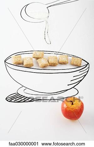 Sprinkling sugar on cereal View Large Photo Image Stock Image - Sprinkling sugar on cereal. Fotosearch