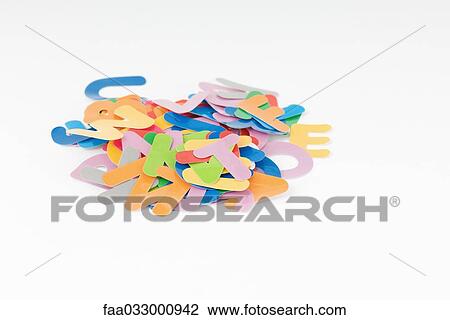 Stock Image - Colorful alphabet letters in a heap. Fotosearch