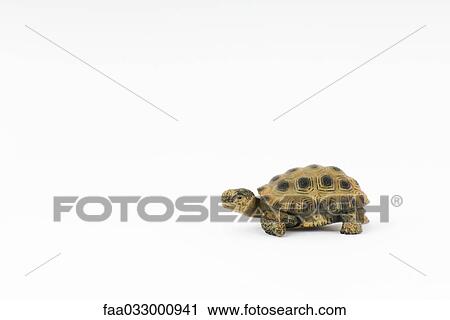 Stock Image - Toy turtle, side view, close-up. Fotosearch