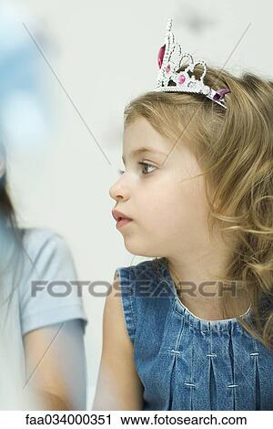 Little girl wearing tiara, profile View Large Photo Image Stock Image - Little girl wearing tiara, profile. Fotosearch