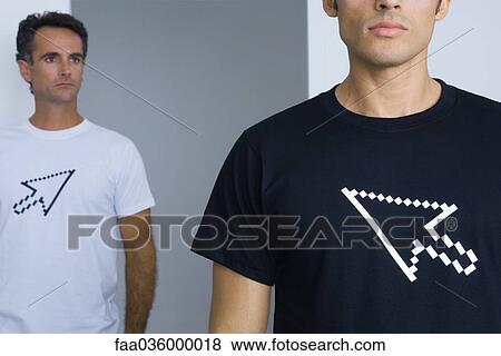 Men wearing tee-shirts printed with computer cursors, cropped View Large Photo Image Stock Photo - Men wearing tee-shirts printed with computer cursors, cropped. Fotosearch