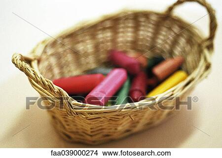 Basket full of crayons View Large Photo Image Picture - Basket full of crayons. Fotosearch