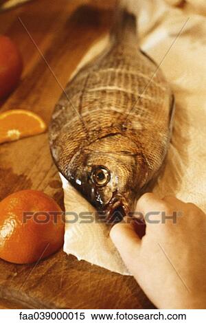 Stock Photography - Fish on cutting board. Fotosearch