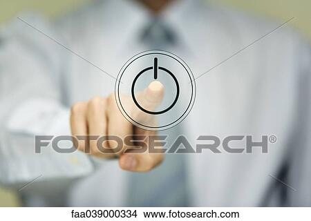 Man pressing power button View Large Photo Image Picture - Man pressing power button. Fotosearch