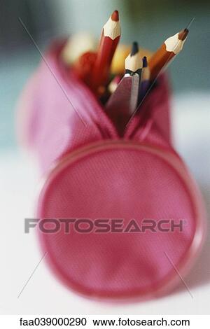 Pencil case stuffed with colored pencils View Large Photo Image Stock Image - Pencil case stuffed with colored pencils. Fotosearch