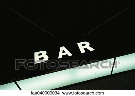 Illuminated bar sign View Large Photo Image Picture - Illuminated bar sign. Fotosearch