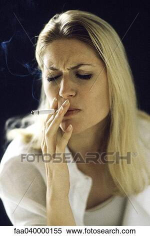Woman smoking, eyes closed View Large Photo Image Stock Photography - Woman smoking, eyes closed. Fotosearch