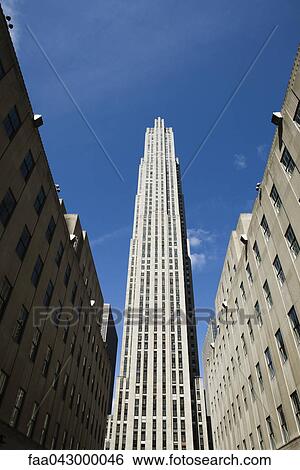 Stock Photograph - GE building, Rockefeller Center, Manhattan, New York City, low angle view. Fotosearch