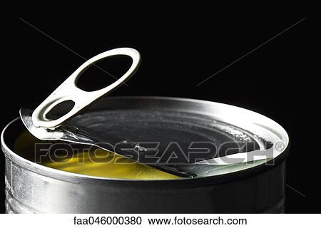Can of food opened with pull tab View Large Photo Image Stock Image - Can of food opened with pull tab. Fotosearch
