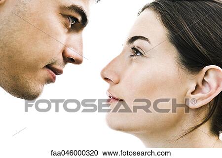 Couple face to face, close-up View Large Photo Image Stock Image - Couple face to face, close-up. Fotosearch