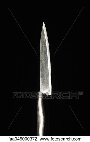 Kitchen knife on black background View Large Photo Image Stock Image - Kitchen knife on black background. Fotosearch