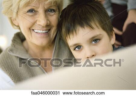 Little boy with grandmother, portrait View Large Photo Image Stock Image - Little boy with grandmother, portrait. Fotosearch