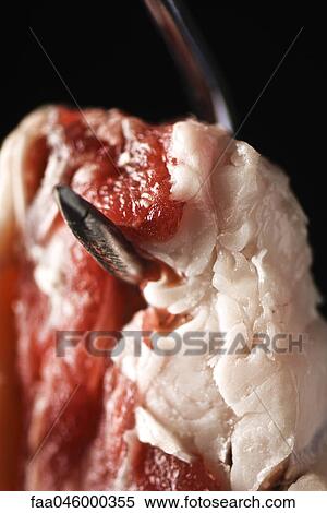 Steak on meat hook, close-up View Large Photo Image Stock Photography - Steak on meat hook, close-up. Fotosearch