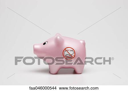 Swine flu concept, toy pig with "no pigs" symbol on side View Large Photo Image Picture - Swine flu concept, toy pig with "no pigs" symbol on side. Fotosearch