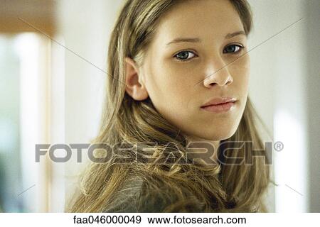 Teenage girl, portrait View Large Photo Image Stock Photo - Teenage girl, portrait. Fotosearch