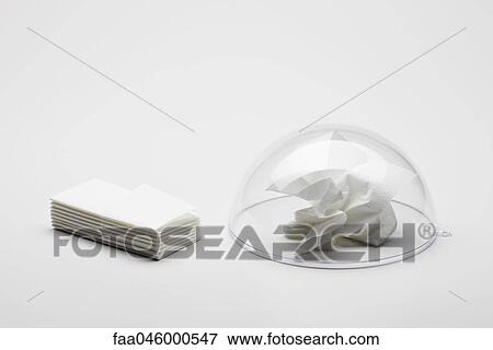 Used tissue under bubble, stack of unused tissue nearby View Large Photo Image Stock Photo - Used tissue under bubble, stack of unused tissue nearby. Fotosearch