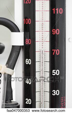 Stock Image - Blood pressure gauge, close-up. Fotosearch