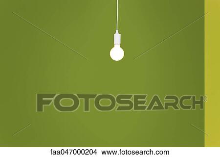 Illuminated light bulb suspended in empty room View Large Photo Image Picture - Illuminated light bulb suspended in empty room. Fotosearch