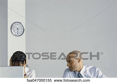 Office worker bothering female colleague View Large Photo Image Stock Photography - Office worker bothering female colleague. Fotosearch
