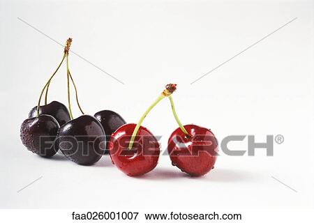 Black and red cherries with water droplets, close-up View Large Photo Image Stock Photo - Black and red cherries with water droplets, close-up. Fotosearch