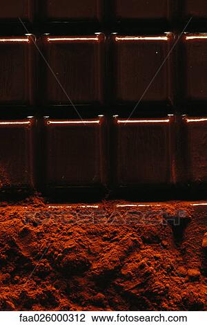 Chocolate bar and cocoa powder, close-up View Large Photo Image Stock Image - Chocolate bar and cocoa powder, close-up. Fotosearch