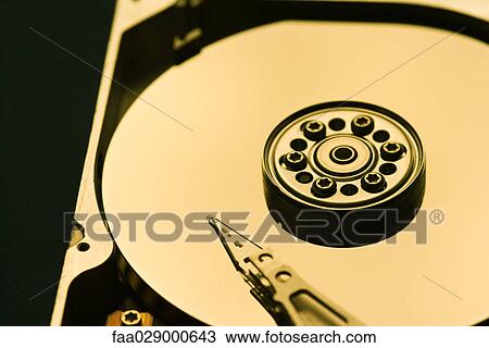 Stock Image - Computer hard disk, close-up. Fotosearch