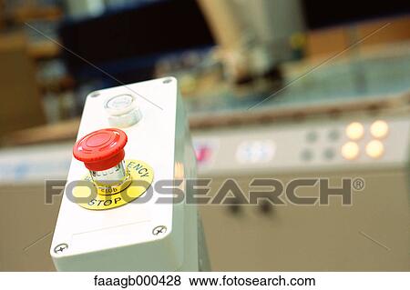 Emergency stop button View Large Photo Image Stock Photo - Emergency stop button. Fotosearch