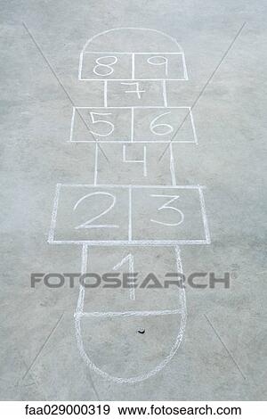 Hopscotch squares, close-up View Large Photo Image Stock Photo - Hopscotch squares, close-up. Fotosearch