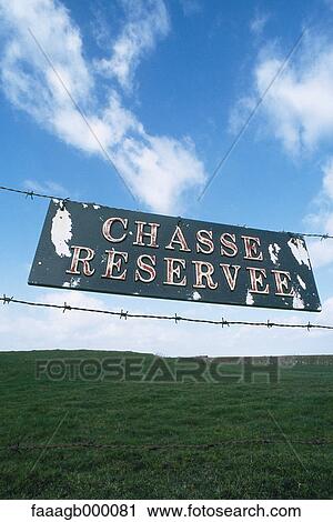 Hunting sign in French View Large Photo Image Stock Image - Hunting sign in French. Fotosearch