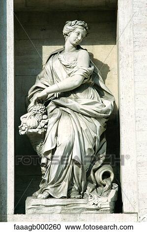 Stock Image - Italy, Rome, statue from Trevi fountain. Fotosearch