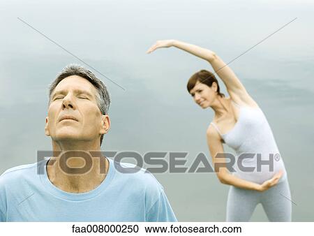 Mature couple exercising View Large Photo Image Stock Image - Mature couple exercising. Fotosearch