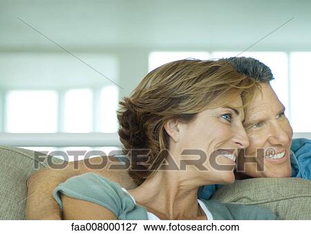 Mature couple smiling, cheek to cheek View Large Photo Image Stock Photo - Mature couple smiling, cheek to cheek. Fotosearch