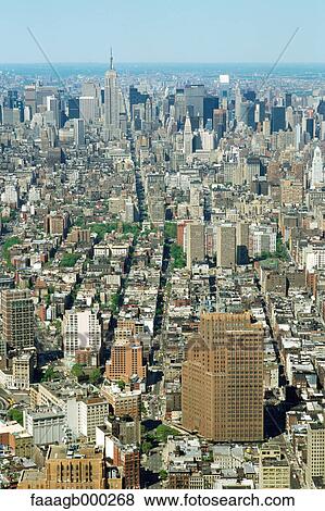 New York, Manhattan, aerial view View Large Photo Image Stock Photo - New York, Manhattan, aerial view. Fotosearch