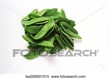 Stock Photography - Pile of snow peas, close-up. Fotosearch