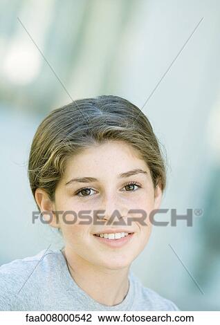 Preteen girl, smiling View Large Photo Image Stock Image - Preteen girl, smiling. Fotosearch