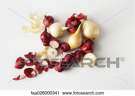 Red and white onions, whole and cut View Large Photo Image Stock Image - Red and white onions, whole and cut. Fotosearch